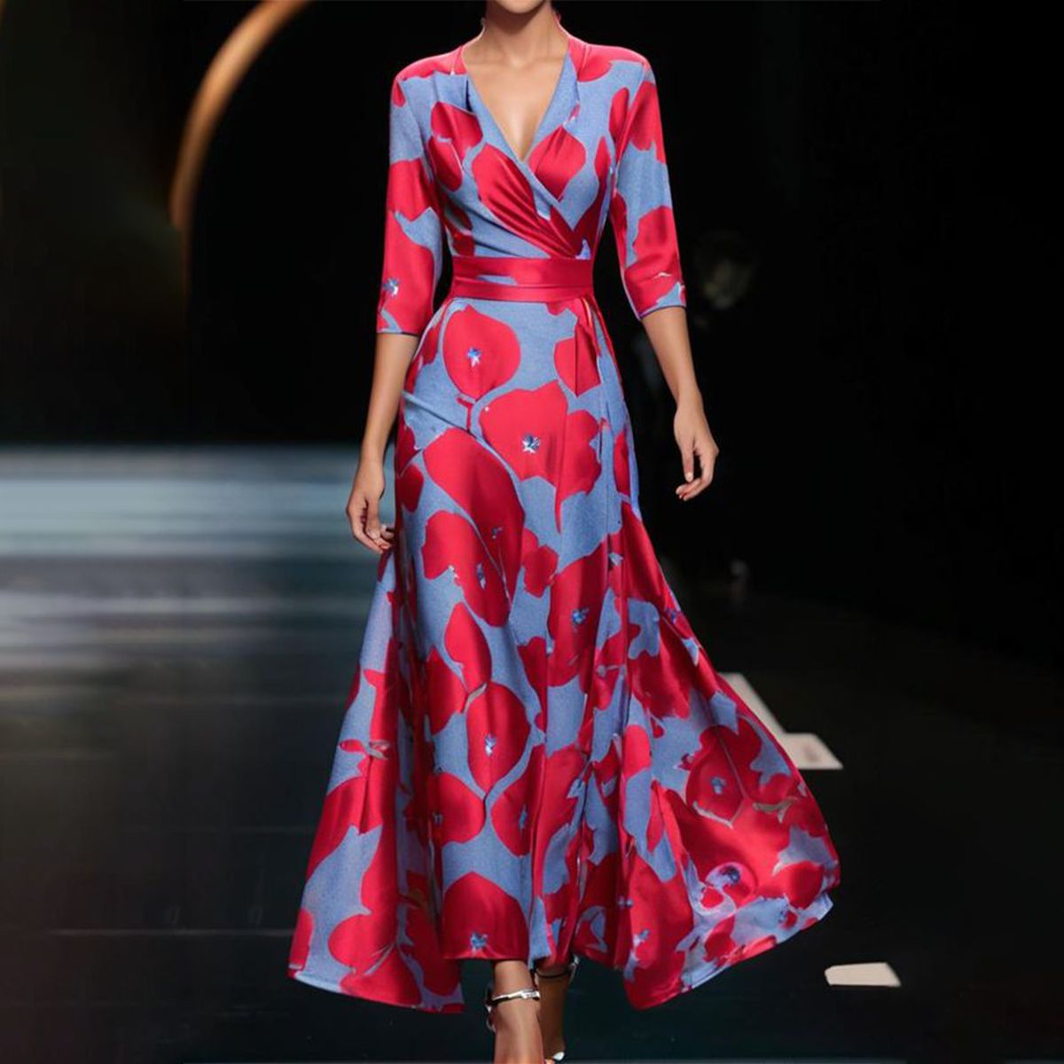 Verena™ | 2025 – Graceful V-Neck Midi Dress