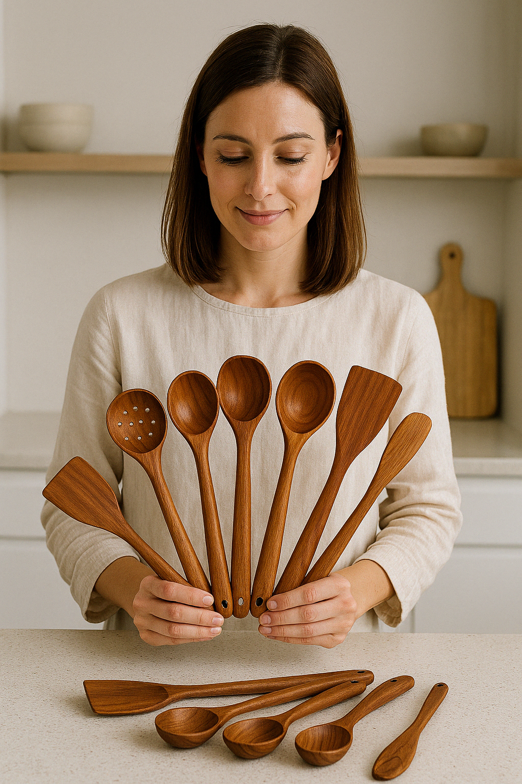 Nala™ | 2025 Handmade Teak Utensil Set