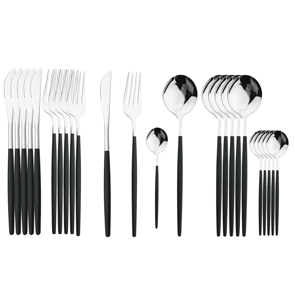 Luxeo™ | 2025 Matte Steel Flatware Set
