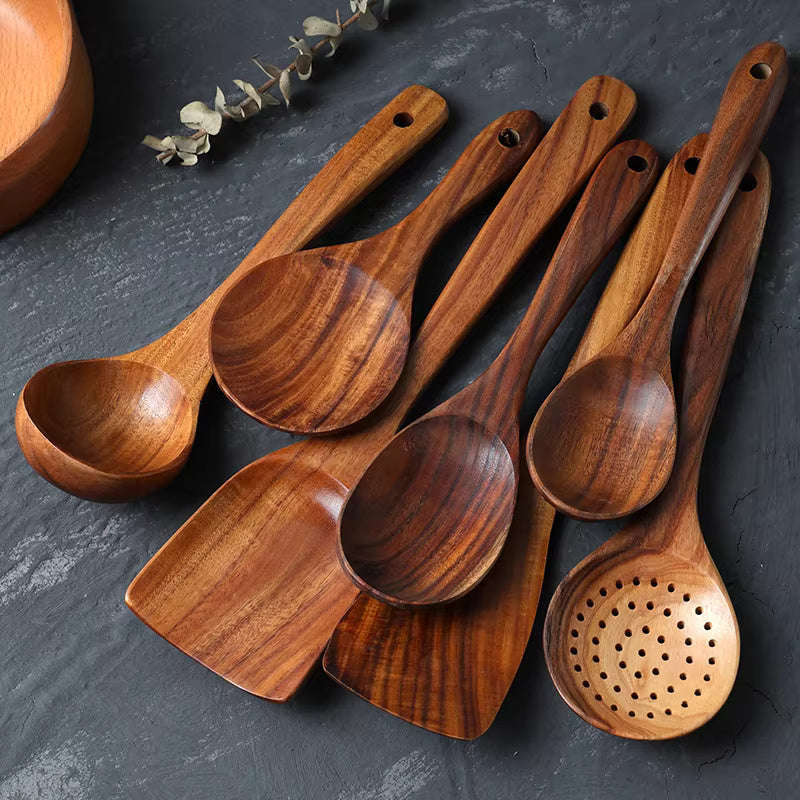 Nala™ | 2025 Handmade Teak Utensil Set