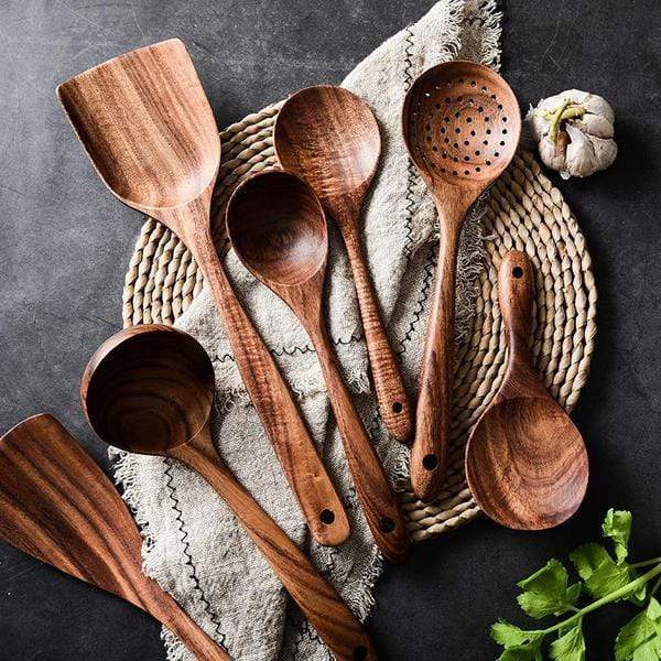 Nala™ | 2025 Handmade Teak Utensil Set