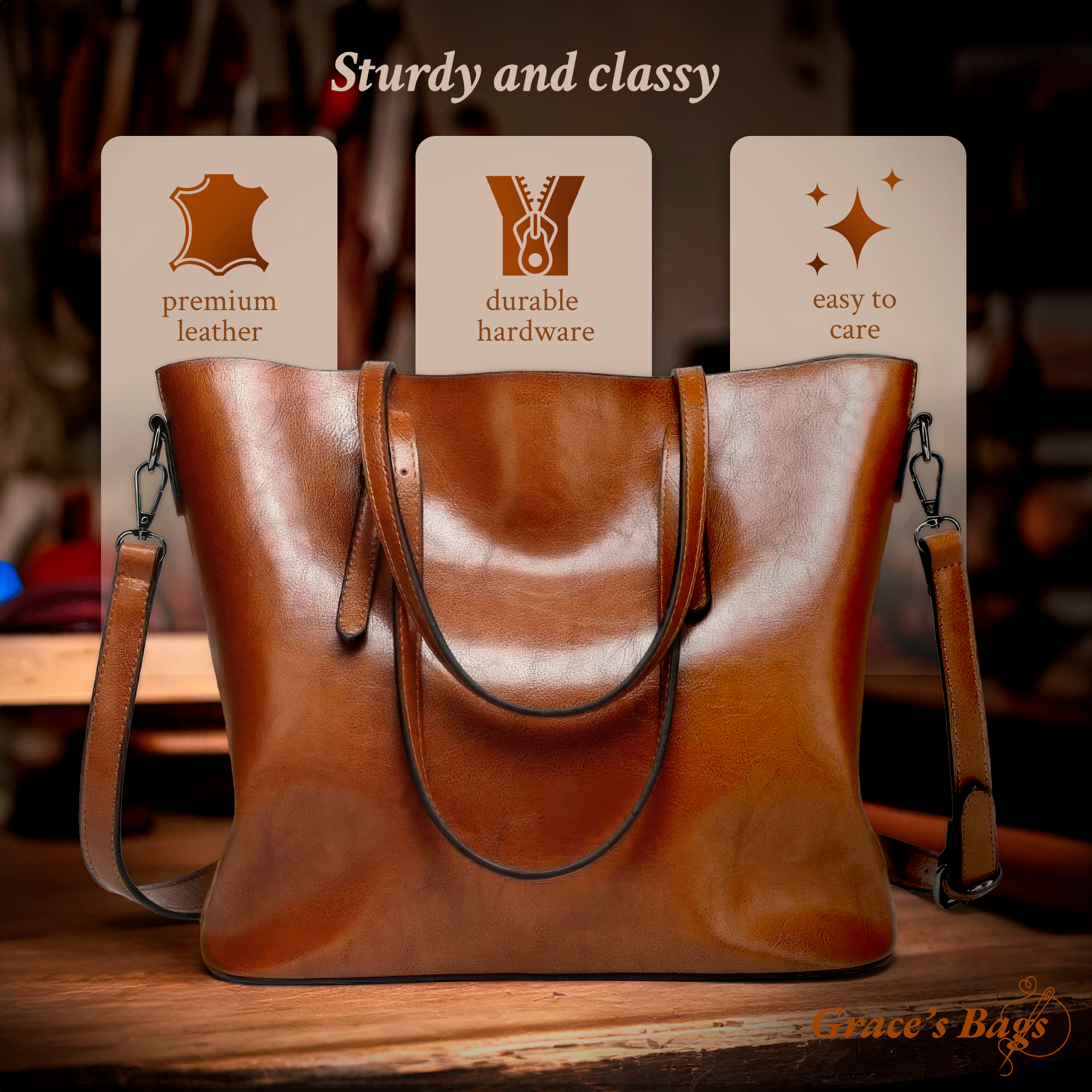 Lunira™ | 2025 – Madison Vintage Leather Satchel