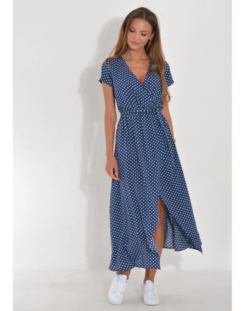 Soraya™ | 2025 – Elegant V-Neck Draped Dress