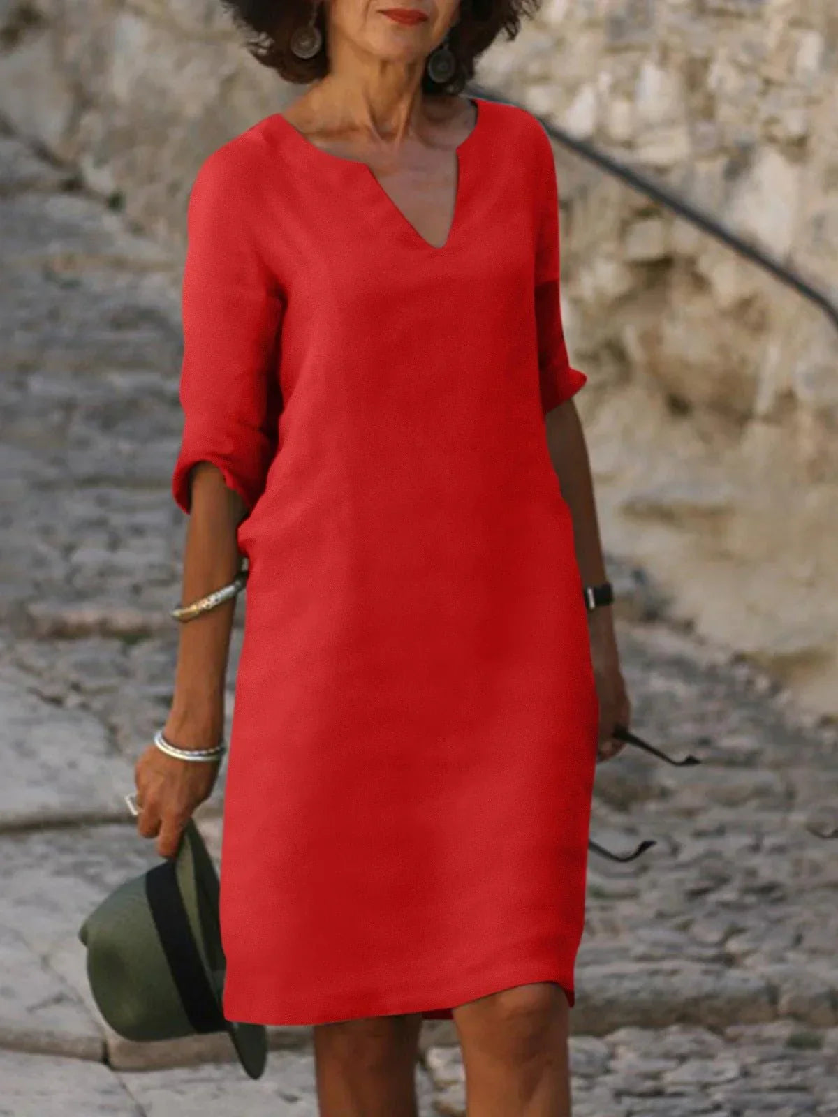 Avelyn™ | 2025 – Confidence V-Neck Drape Dress