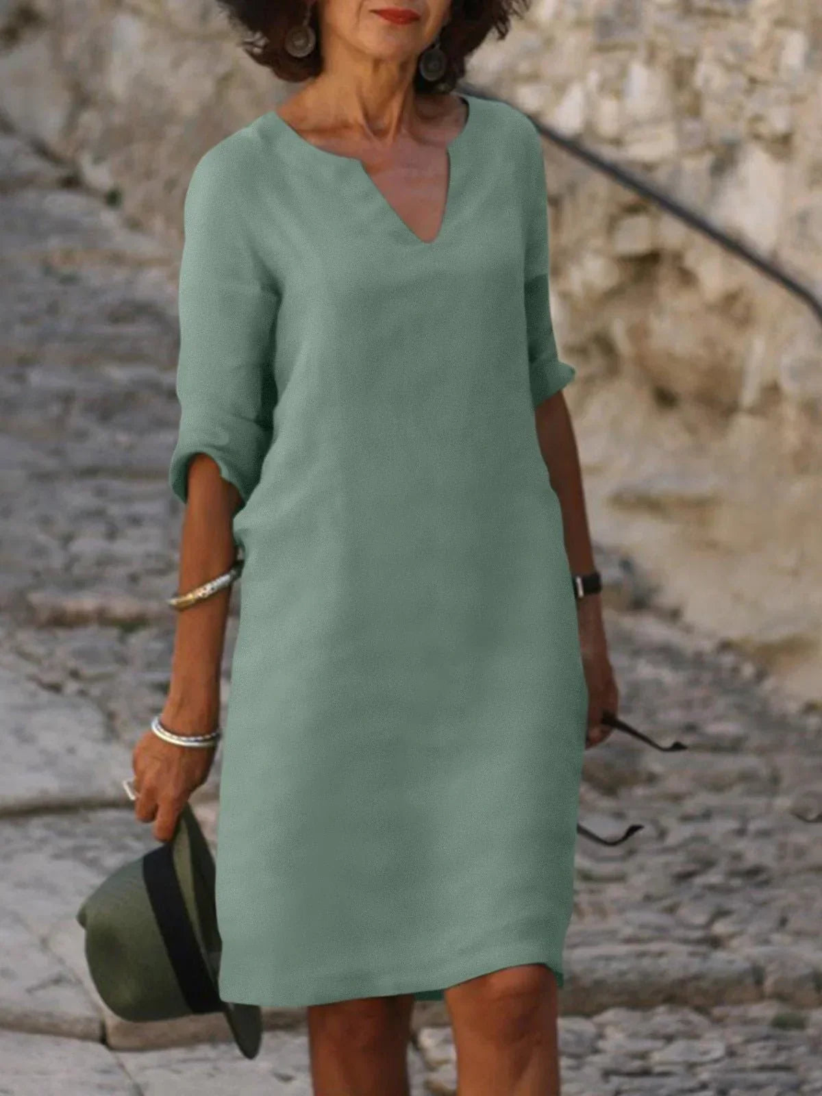 Avelyn™ | 2025 – Confidence V-Neck Drape Dress